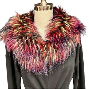 Faux Fur Multi-Color Detachable Collar, One Size